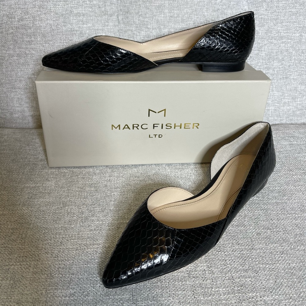 Marc Fisher Pointed Toe Black Flats  Size 8